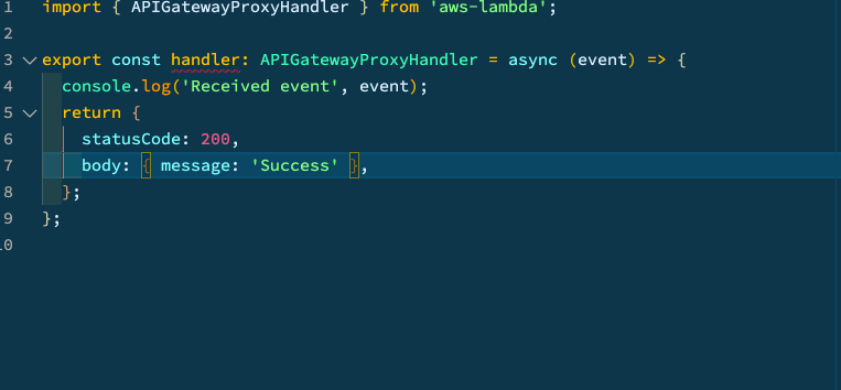 API Gateway handler type error