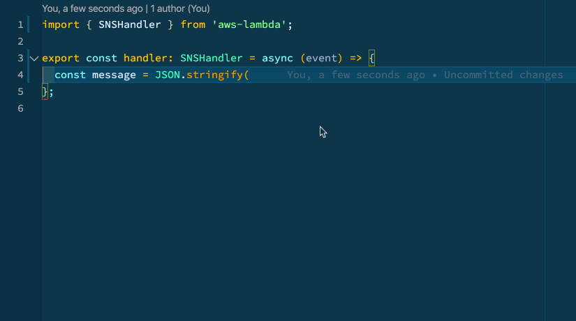 SNS handler type autocomplete
